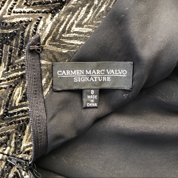 Reduced Carmen Marc Valvo Signature beaded eve top - Picture 5 of 5